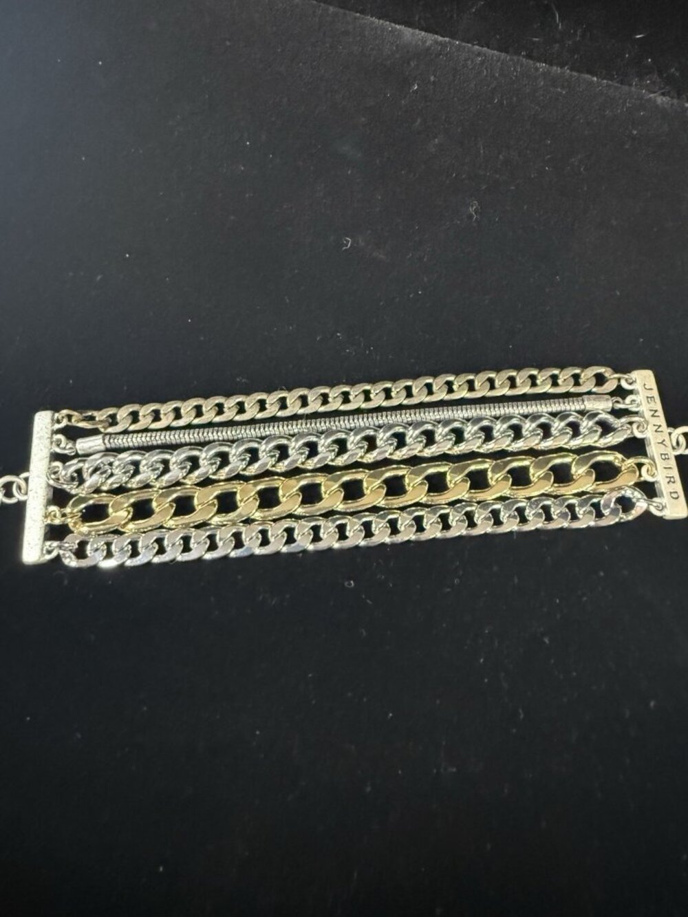 Vintage Jenny Bird Austin Mixed Metal Multi Chain Bracelet y2k punk